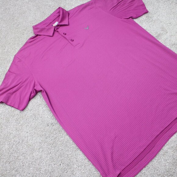 Callaway Opti-Dri Polo Shirt Mens Large Purple Golf Poly Stretch Short Sleeve - Picture 7 of 13